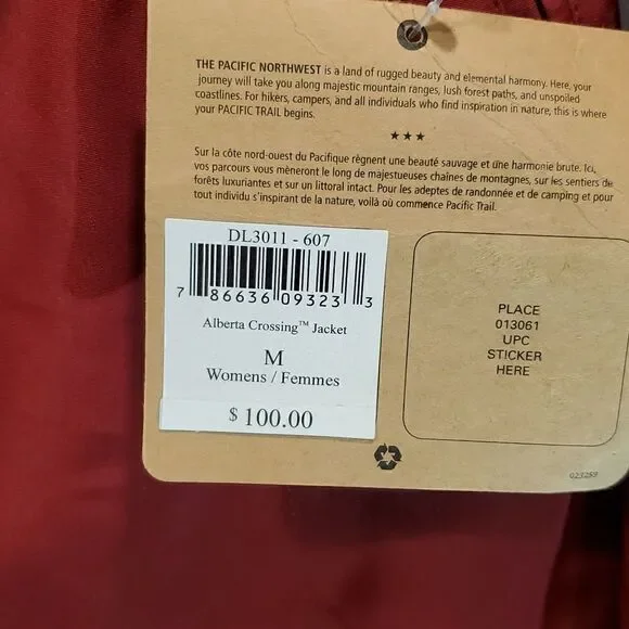 Pacific Trail Alberta crossing jacket in burgandy NWT - Picture 5 of 11